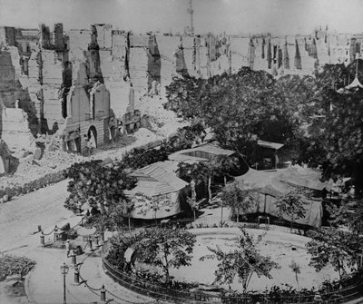 Square Destroyed by the British Bombardment, Alexandria, 1882 by English Photographer
